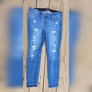 Torrid Blue Distressed Bombshell Skinny Jeans
